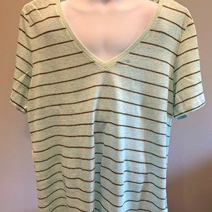 WOMENS Banana Republic "Signature" pale light green, V-neck tee (Med)